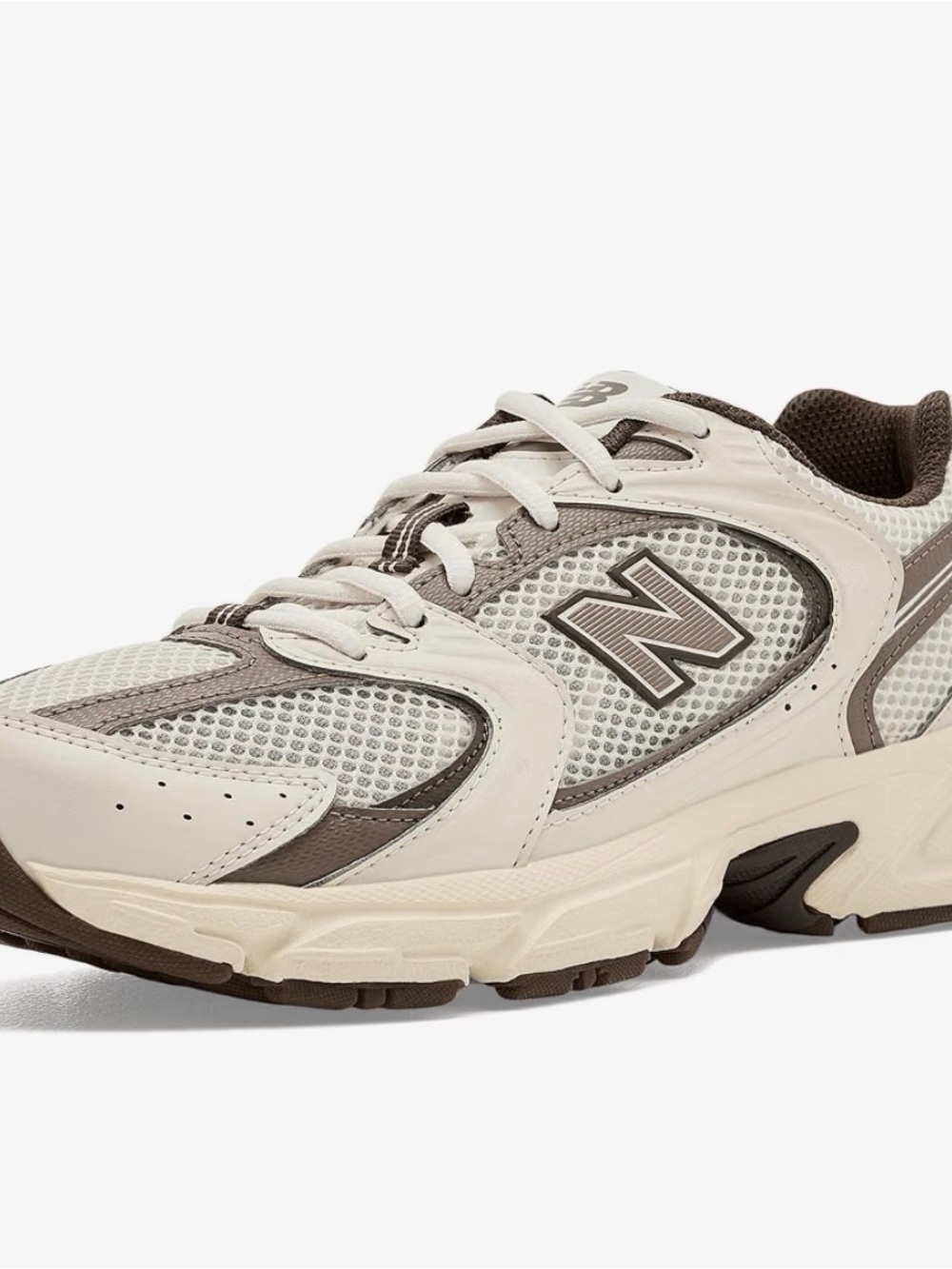 New Balance Women's Cream and Brown Running Sneakers - Picture 2 of 8